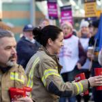 Firefighters support nurses on the picket line credit Paul Box