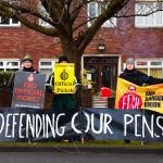 Defend our pensions Lancashire ff pickets credit Alamy