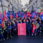 FBU members outside Downing St FFs manifesto c Jess Hurd