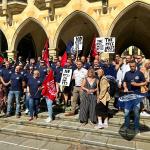 Firefighters rally outside Northampton County Hall
