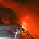 Cladding fire in block of flats in Valencia credit Alamy