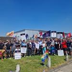 FBU members gathered outside Merseyside fire authority meeting