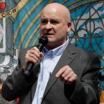 Mick Lynch speaking at a rally