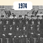 Trainee firefighters in 1974