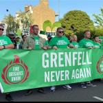 Grenfell Never Again banner
